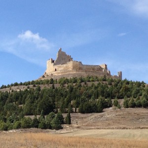 Castillo from distance, walking into town