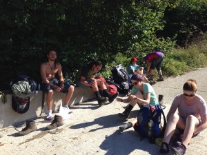 Getting ready after a rest by the river 