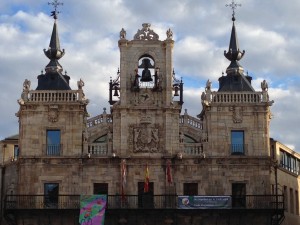 Astorga Town Hall! Look closely for figures near the bell