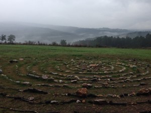 Labyrinth on the hillside, and yes, I walked it... 3rd one on the Camino