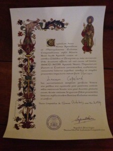 My Compostrela certificate